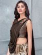 Brown Floral Party Wear Lehenga In Art Silk