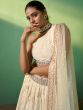 White Sequins Embroidered Festive Lehenga With Dupatta