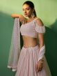 Light Pink Mirror Embroidered Bridesmaid Lehenga Set