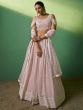 Light Pink Mirror Embroidered Bridesmaid Lehenga Set