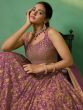 Purple Embroidered Lehenga Choli In Georgette