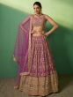 Purple Embroidered Lehenga Choli In Georgette