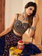 Blue Silk Festive Lehenga With Printed Work