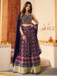 Blue Silk Festive Lehenga With Printed Work