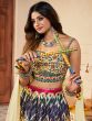 Multicolor Printed Silk Lehenga With Dupatta