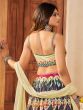 Multicolor Printed Silk Lehenga With Dupatta
