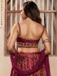 Magenta Printed Lehenga With Embroidered Choli
