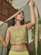 Green Frilled Lehenga Choli With Net Dupatta