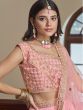 Pink Art Silk Lehenga Choli With Zari Work