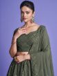 Green Sequin Embellished Lehenga Choli With Dupatta