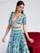 Blue Net Lehanga Choli In Resham Work Embroidery