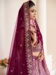 Magenta Pink Wedding Lehenga Choli In Zari Embroidery