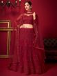 Red Bridal Net Lehenga Choli With Heavy Embroidery