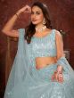 Blue Party Sequin Embroidered Net Lehenga With Choli