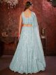 Blue Party Sequin Embroidered Net Lehenga With Choli