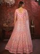 Pink Wedding Lehenga Choli In Net With Thread Work