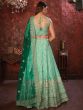 Turquoise Zari Embellished Bridesmaid Lehenga Choli