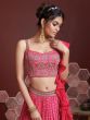 Pink Bandhej Printed Lehenga Choli In Chinon Silk