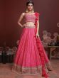 Pink Bandhej Printed Lehenga Choli In Chinon Silk