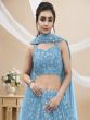 Sky Blue Zari Embroidered Lehanga Choli In Georgette