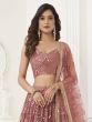 Mauve Sequins Embroidered Net Lehenga Choli