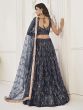 Navy Blue  Net Lehenga Choli Im Sequin Work