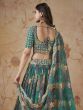 Green Georgette Lehanga Choli With Floral Print