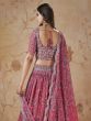 Pink Sequin Embroidered Lehanga Choli In Georgette