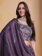 Violet Purple Lehenga With Zari Embroiderd Choli