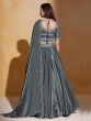 Grey Organza Silk Lehenga Choli In Thread Work