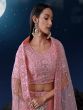 Pink Sequin Embroidered Lehenga Choli In Net
