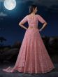Pink Sequin Embroidered Lehenga Choli In Net