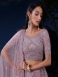 Dusty Mauve Heavy Embroidered Net Lehanga Choli