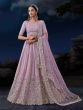 Lilac Bridesmaid Lehanga Choli In Heavy Thread Work