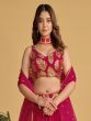 Rani Pink Wedding Lehanga With Sequined Choli