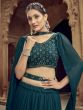 Blue Georgette Lehenga Choli With Unique Sleeves