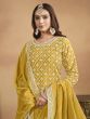 Yellow Thread Embroidered Lehenga With Long Kurti