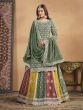 Green Indowestern Style Lehenga Choli In Silk