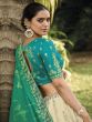Beige Wedding Lehenga Choli In Silk Thread Embroidery