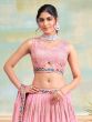 Rose Pink Floral Embroidered Lehenga Choli In Georgette