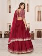 Maroon Sequined Double Layered Lehenga Choli In Georgette