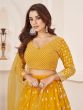 Mustard Yellow Mirror Embellished Lehenga Choli In Georgette