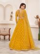 Mustard Yellow Mirror Embellished Lehenga Choli In Georgette