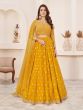 Mustard Yellow Mirror Embellished Lehenga Choli In Georgette