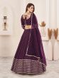 Wine Sequins Augmented Georegette Lehenga With Choli