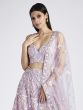 Lilac Purple Bridesmaid Lehenga Choli In Net With Floral Embroidery