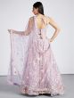 Lilac Purple Bridesmaid Lehenga Choli In Net With Floral Embroidery