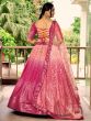 Pink Shaded Lehenga Choli In Sequins Embellishment With Pleated Pattern