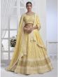 Corn Yellow Zari Embroidered Chiffon Silk Lehenga Choli