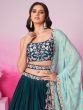 Green Wedding Wear Lehenga Choli In Georgette